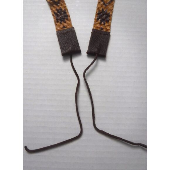 Beaded Hat Band Tan, Brown and Bronze w/ Leather main image 5